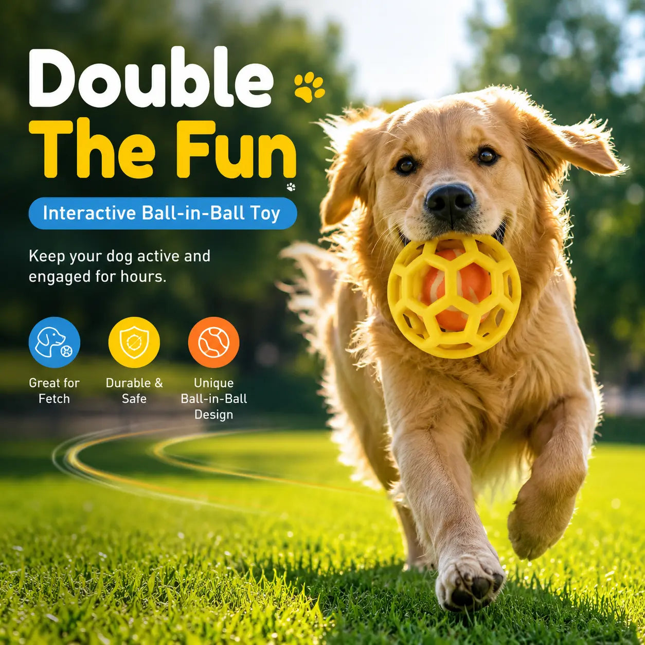 3-Pack Soft TPR Hollow Dog Toy Balls with Integrated Tennis Ball for Interactive Fetch and Dental Care, Ideal for Small to Large Dogs for Indoor and Outdoor Play