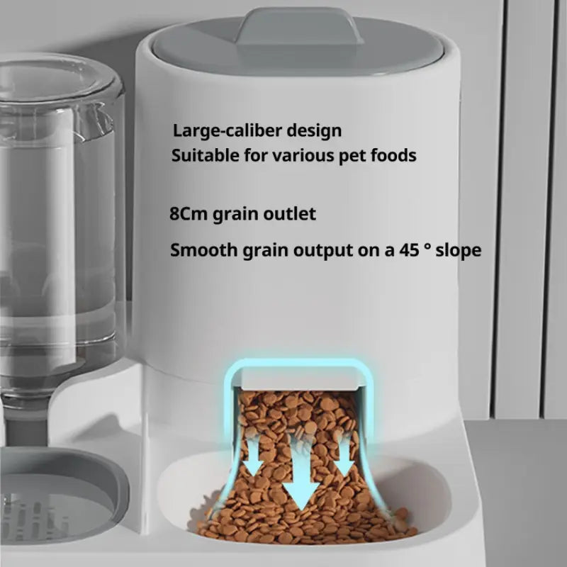 Automatic Non-Electric Pet Feeder and Water Dispenser with Anti-Tip Design for Cats and Dogs, Dual Bowls for Pets