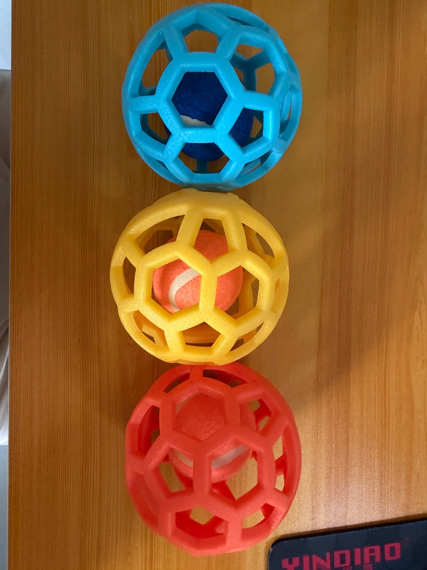 3-Pack Soft TPR Hollow Dog Toy Balls with Integrated Tennis Ball for Interactive Fetch and Dental Care, Ideal for Small to Large Dogs for Indoor and Outdoor Play