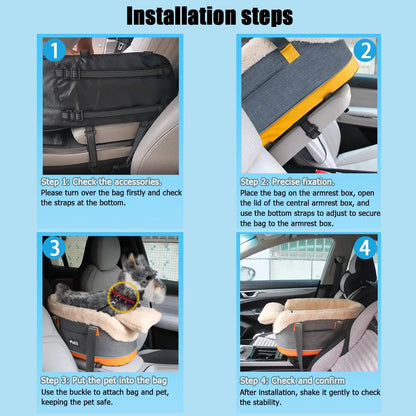 Pet Car Car Bag Safety Seat Central Control Pet Nest Bag Armrest Box Cat and Dog Bag